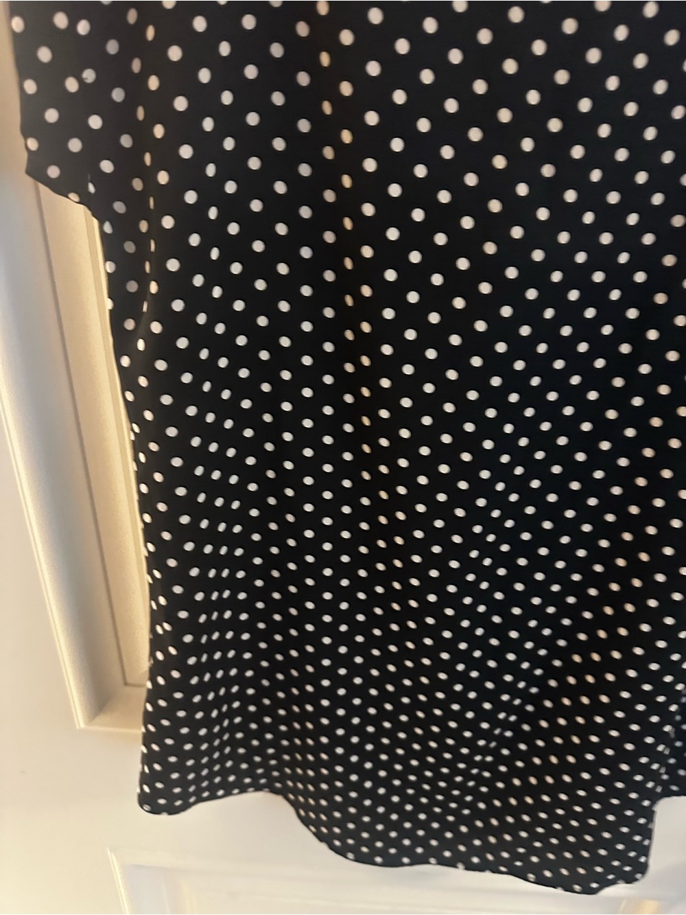 Express Black Polka Dot Zip-Front Top - Picture 14 of 16